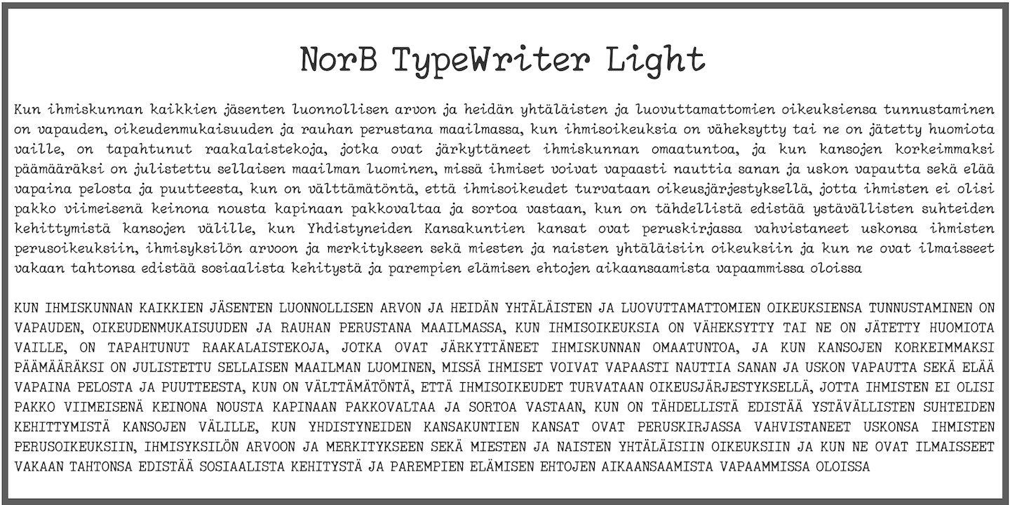 NorB TypeWriter Bold Font