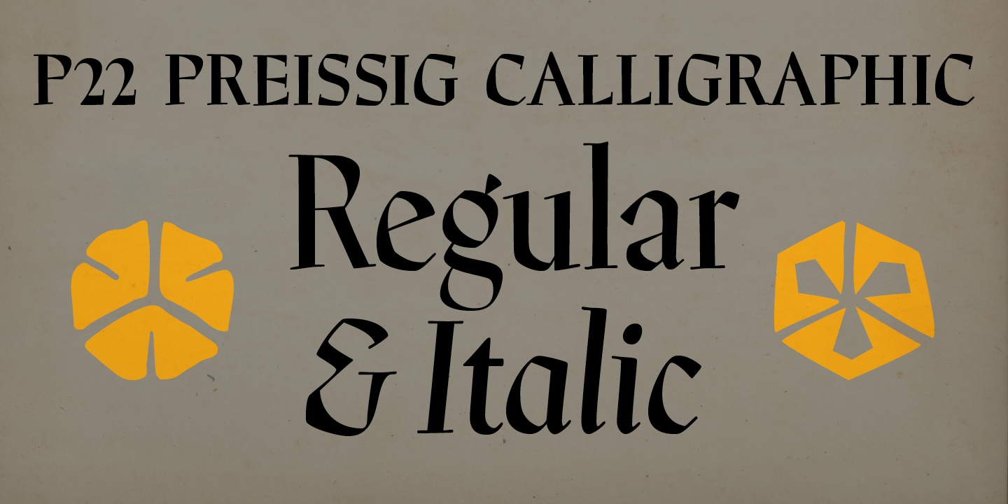 P22 Preissig Calligraphic Regular Font