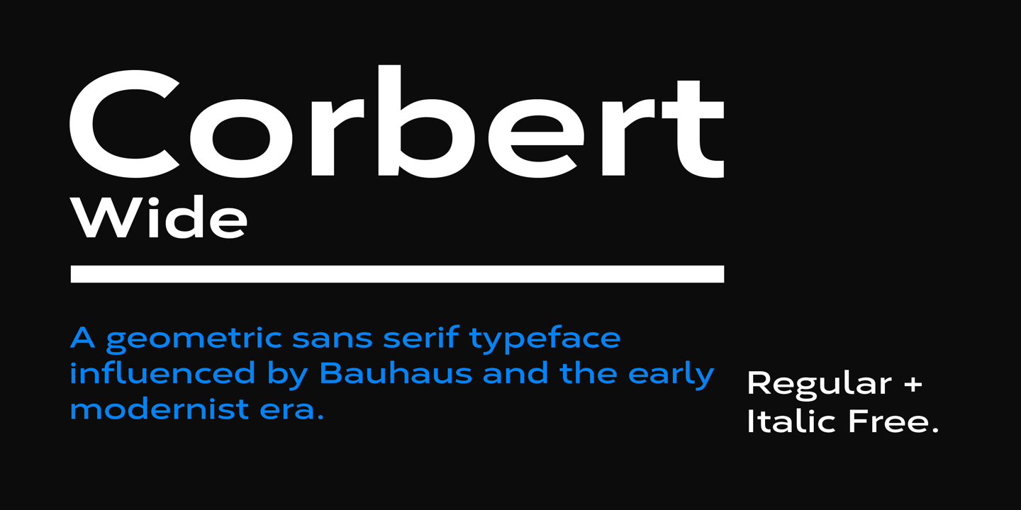 Corbert Wide Thin Wide Font