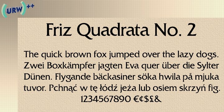 Friz Quadrata No. 2 Standard (D) Font