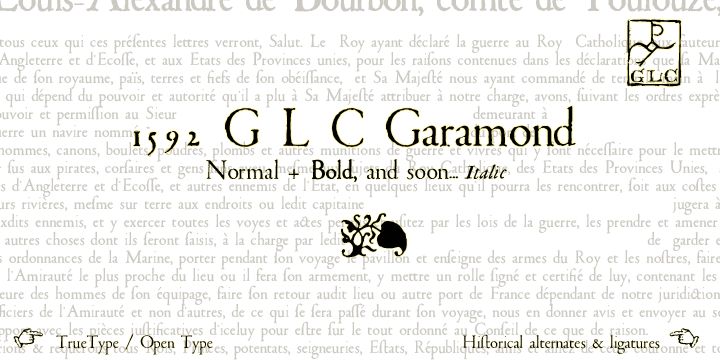 1592 GLC Garamond Italic Font