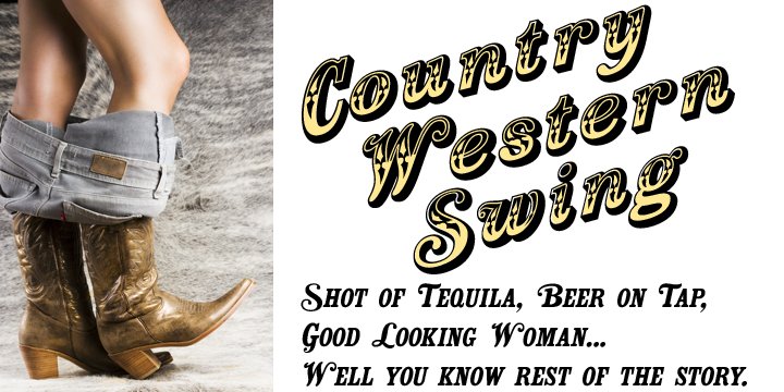 Country Western Swing Black Font