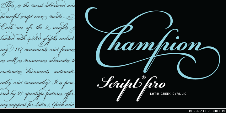 PF Champion Script Pro Font