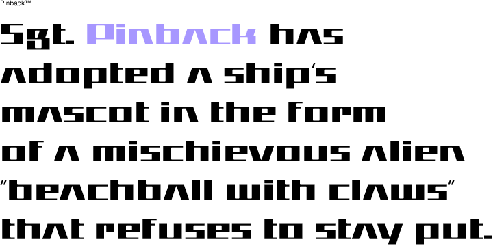 Pinback Font