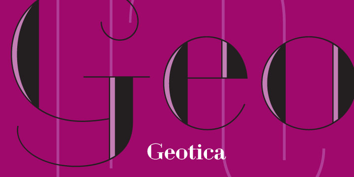 Geotica Three Engraved Font