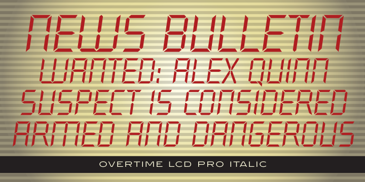 Overtime LCD Pro Bold Italic Font