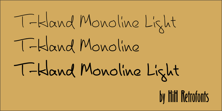 T-Hand Monoline Light Font